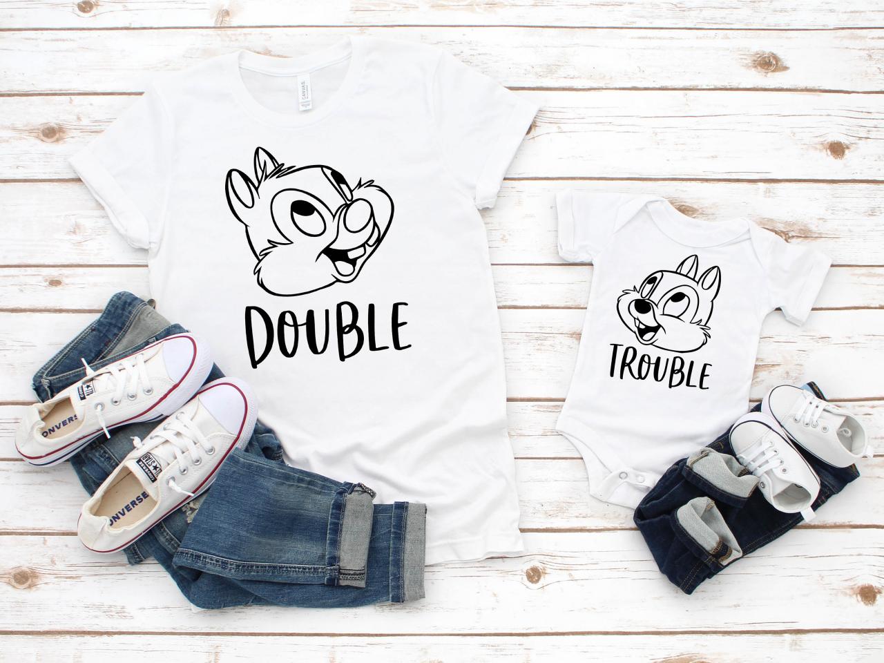 Bff T-shirts | Double Trouble | Chip And Dale Disney Shirts | Disney Shirts For Women | Friends Disney Shirts | Disney Shirt | Matching