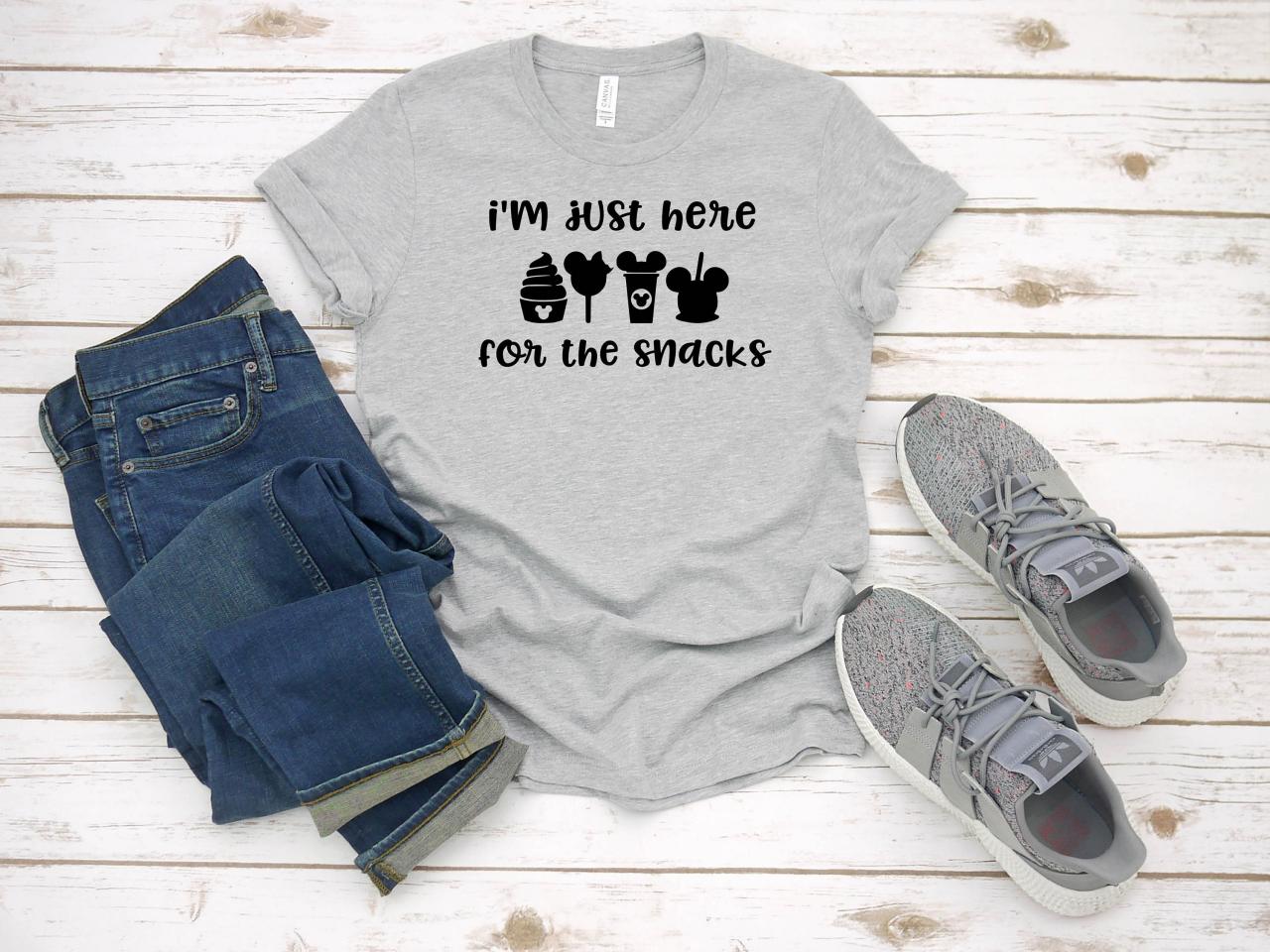 T-shirts For Women | I'm Here For The Snacks|disney Food Shirt|disney Shirt|disney Vacation Shirt|disney World Shirts|vacation Shirts