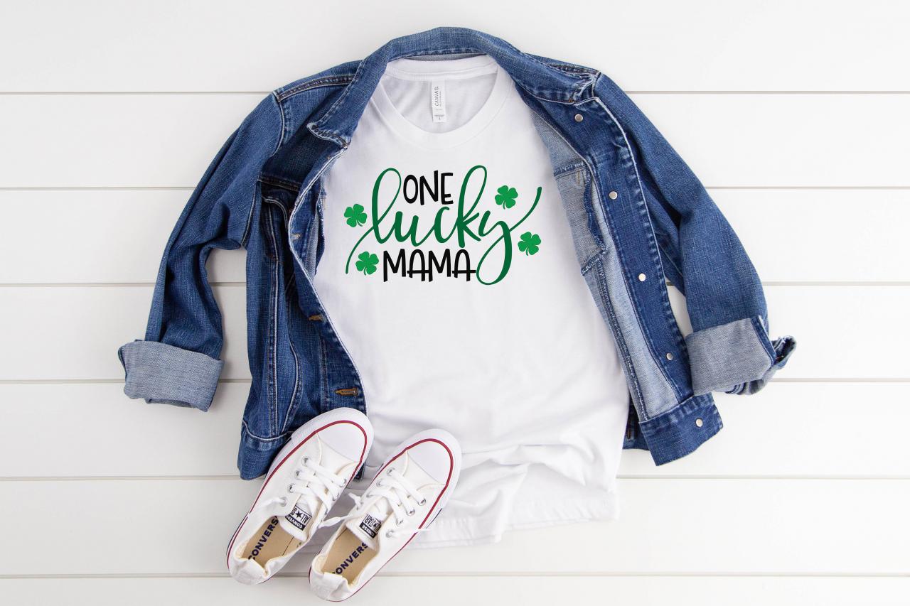 T-shirt For Women, One Lucky Mama Shirt, Lucky Mama Shirt, St. Pattys Day Shirt, Saint Patricks Day Shirt, Shamrock Shirt, St Pattys Mom Shirt