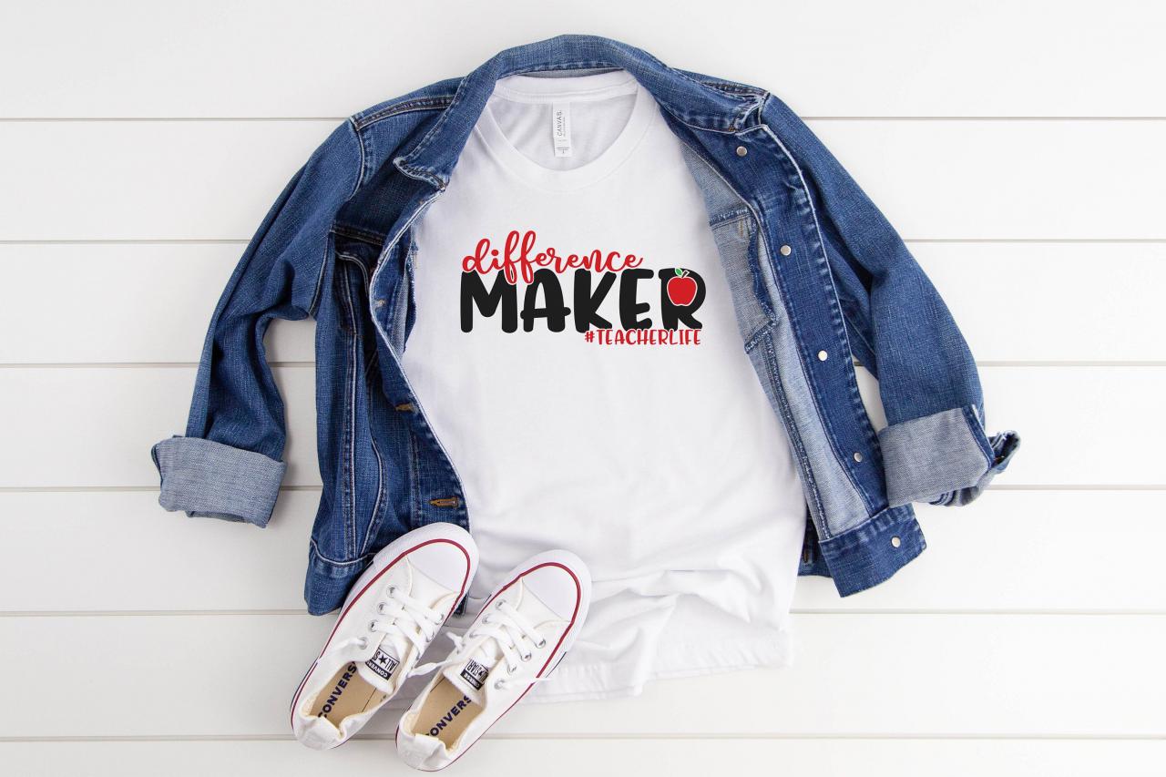 Teacher T-shirts/ Difference Maker/ Teacher Life/ Teacher Gifts/ Teacher Tees/ Teacher Appreciation/ Teacher Love/ School T-shirts