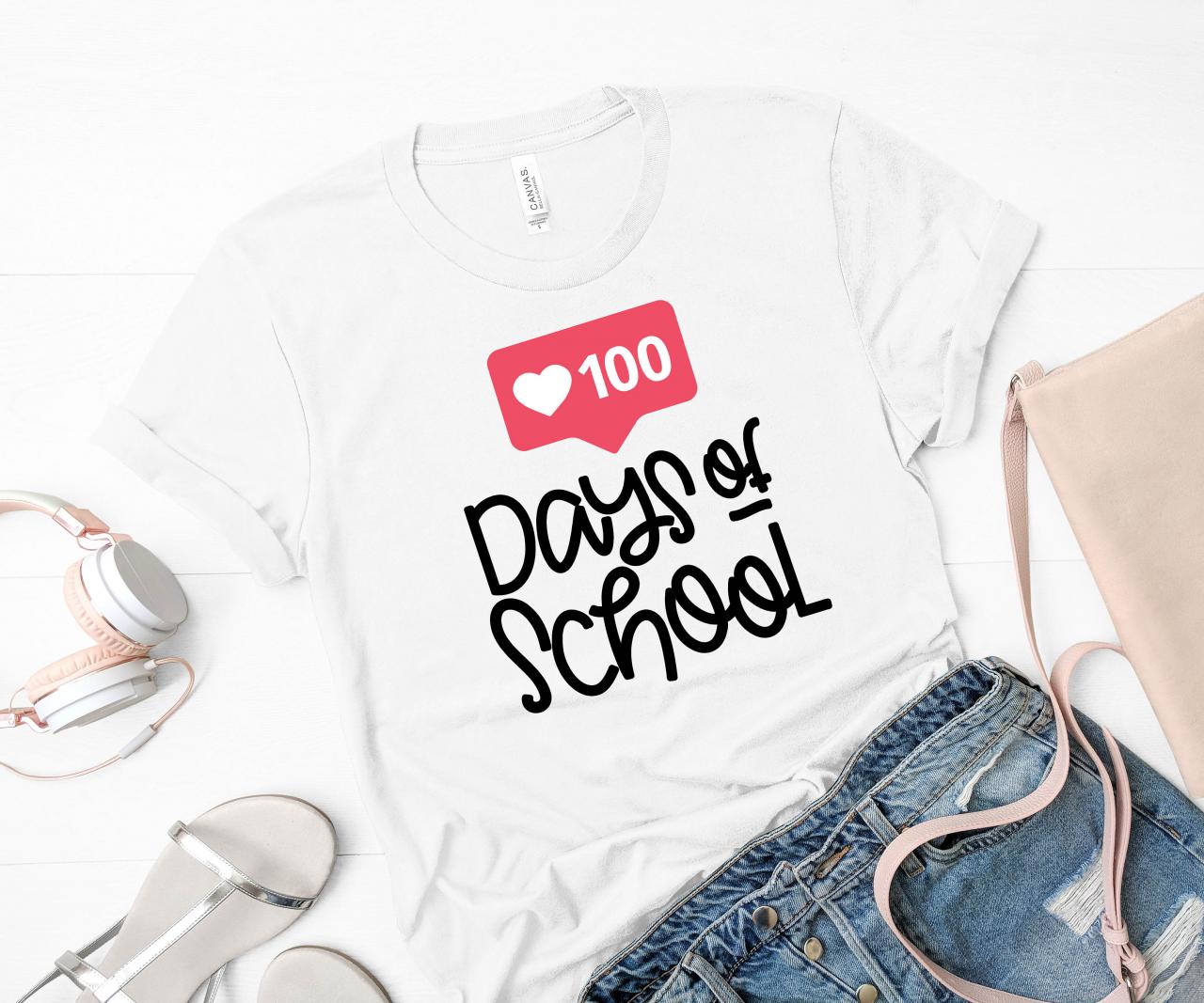 Teacher Shirts | 100th Day Of School Teacher Shirt/teacher Shirt/100 Days Of School/ Teacher Tee/ Teacher T Shirts/100 Likes