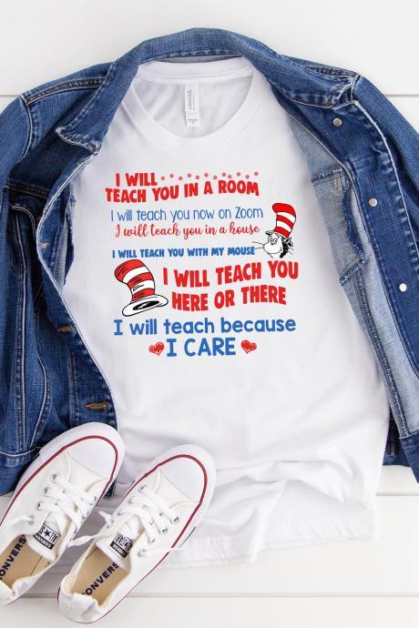Teacher T-shirts| Teacher Distance Learning Shirt| Dr. Seuss Shirt| Zoom Meeting Shirt| E-learning Shirt| Elementary Teacher Shirt| Teacher
