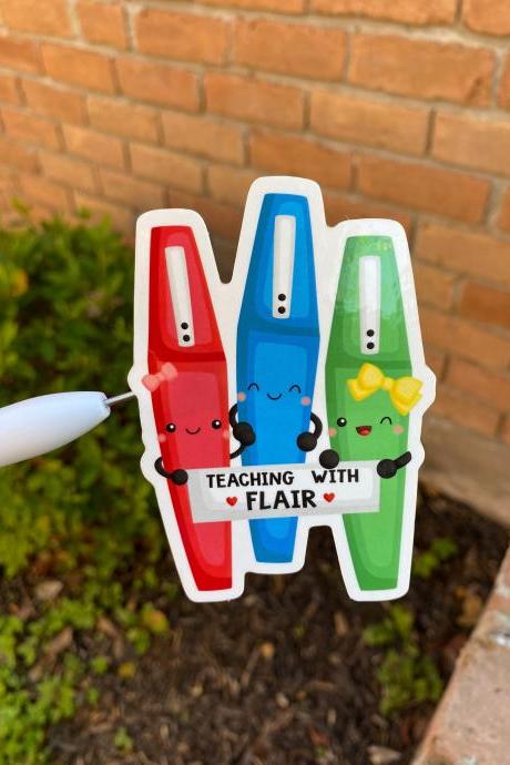 Teaching With Flair Sticker| Teacher Appreciation| Teacher Stickers