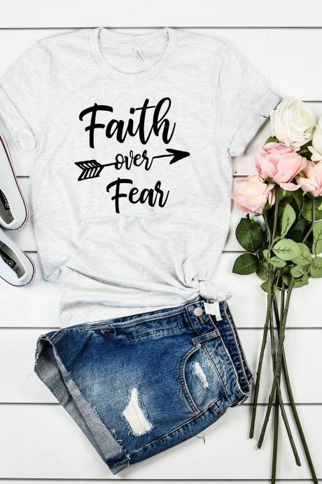 Christian T Shirts| Faith Over Fear Shirt| Christian Tee For Women| Christian Shirt| Christian Shirts For Women