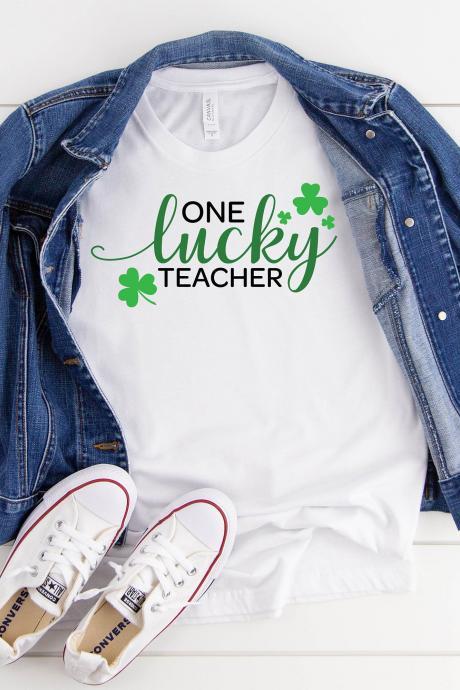 Teacher Shirts, Teacher T-shirts, St. Patrick's Day Teacher Shirt, One Lucky Teacher T-shirt, Teacher Team Shirts, Lucky Teacher